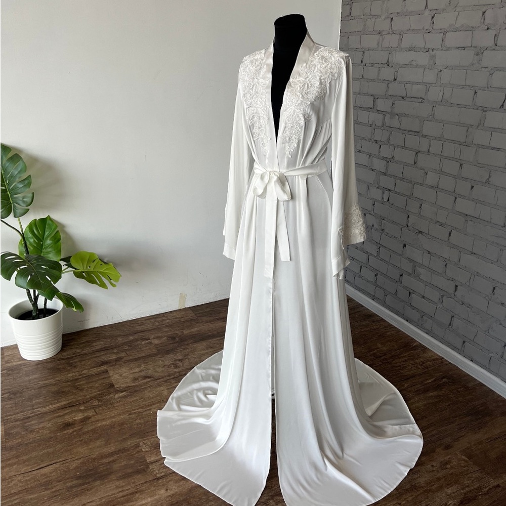 Satin Silk Bridal Robe Handmade & Stitched in Europe